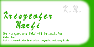 krisztofer marfi business card